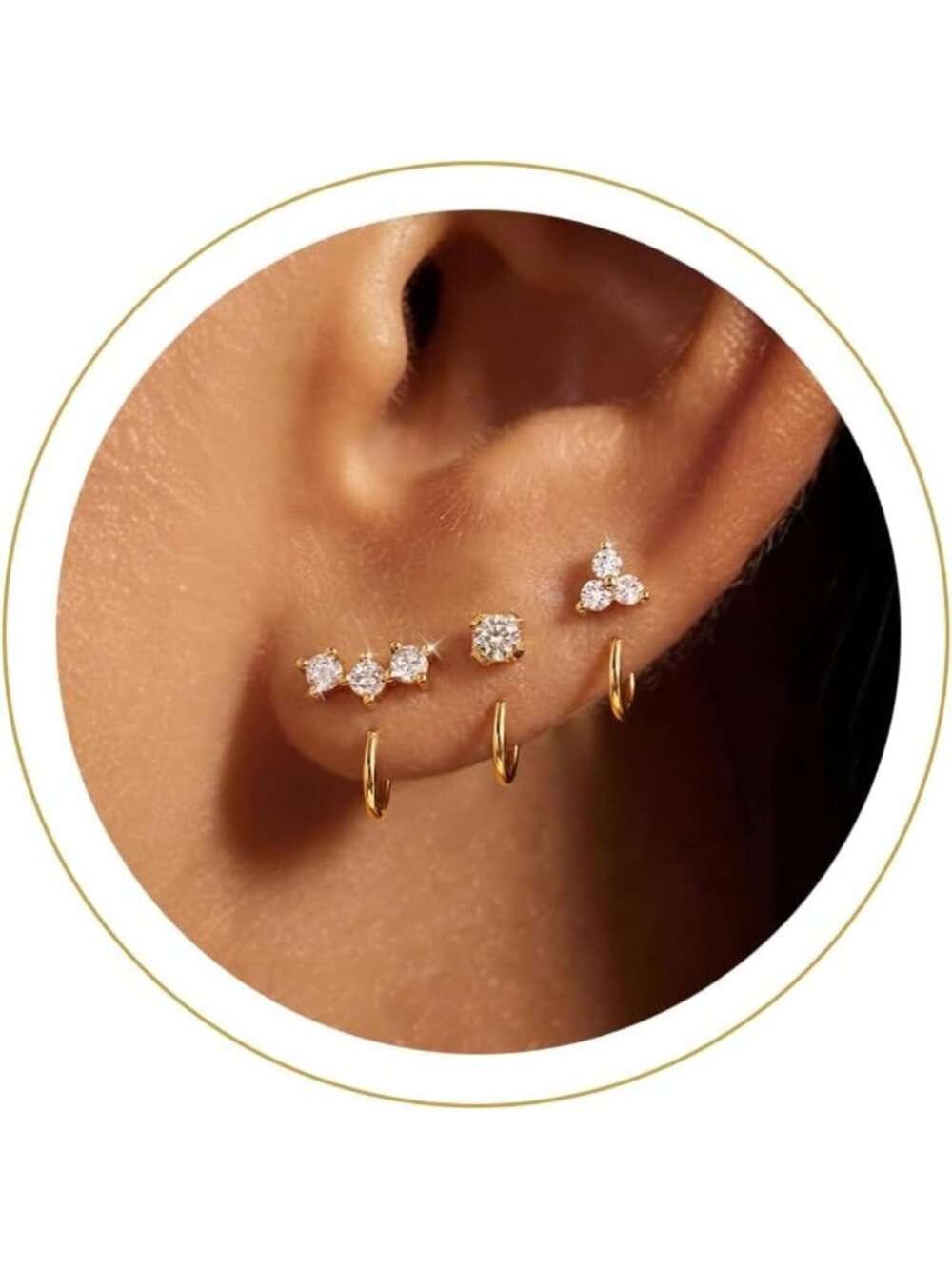 Chic Backless Half Hoop Earrings, 14K Gold Plated Huggie Style for Women